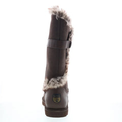 Bearpaw Sheilah 2139W-205 Womens Brown Suede Slip On Casual Dress Boots