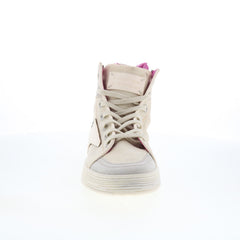 Adler Womens Beige Leather Lace Up Lifestyle Sneakers Shoes