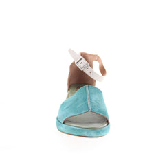 Crue B21003-201-0001 Womens Blue Suede Platform Sandals Shoes