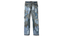 Patched Arch Repaired Blowout Denim Jeans "Blue" 1120970009SS25 BLUE