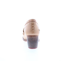 Bed Stu Liberty F346026 Womens Beige Leather Slip On Pumps Heels Shoes