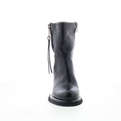 Nelle Womens Black Leather Zipper Casual Dress Boots