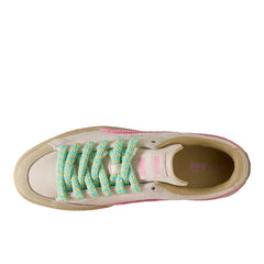 NAHMIAS Suede Crochet Lace Up Sneakers