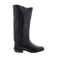 8220 Mens Black Wide Leather Slip On Cowboy Western Boots