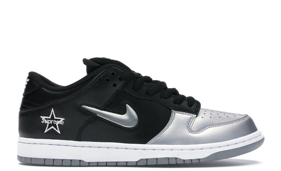 Dunk Low Supreme Jewel Swoosh Silver