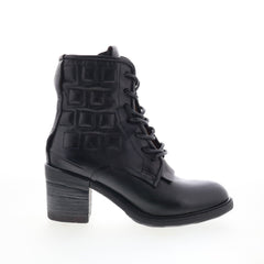 Jalen Womens Black Leather Lace Up Ankle & Booties Boots