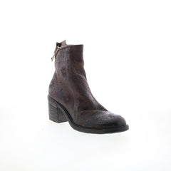 Jase Floral Womens Brown Leather Zipper Casual Dress Boots